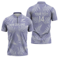 New Zealand Silver Fern Rugby Custom Zipper Polo Shirt Go Aotearoa Champions Purple Version LT14 - Polynesian Pride