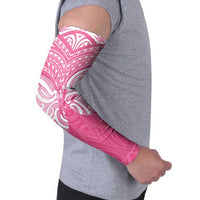 New Zealand Breast Cancer Awareness Arm Sleeves Maori Butterfly Pink Ribbon - Polynesian Pride