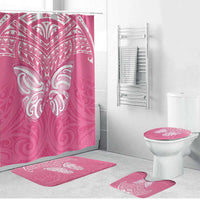 New Zealand Breast Cancer Awareness Bathroom Set Maori Butterfly Pink Ribbon - Polynesian Pride