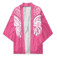 New Zealand Breast Cancer Awareness Kimono Maori Butterfly Pink Ribbon - Polynesian Pride