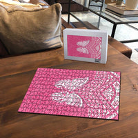 New Zealand Breast Cancer Awareness Puzzle Maori Butterfly Pink Ribbon - Polynesian Pride