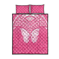 New Zealand Breast Cancer Awareness Quilt Bed Set Maori Butterfly Pink Ribbon - Polynesian Pride