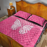 New Zealand Breast Cancer Awareness Quilt Bed Set Maori Butterfly Pink Ribbon - Polynesian Pride