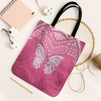 New Zealand Breast Cancer Awareness Tote Bag Maori Butterfly Pink Ribbon - Polynesian Pride