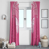 New Zealand Breast Cancer Awareness Window Curtain Maori Butterfly Pink Ribbon - Polynesian Pride