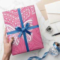 New Zealand Breast Cancer Awareness Wrapping Paper Maori Butterfly Pink Ribbon - Polynesian Pride