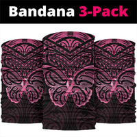 New Zealand Breast Cancer Awareness Neck Gaiter Maori Butterfly Pink Ribbon Black Version - Polynesian Pride