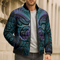 Suicide Prevention New Zealand Bomber Puffer Jacket Aotearoa Maori Butterfly Mix Silver Fern LT14 - Polynesian Pride