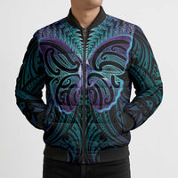 Suicide Prevention New Zealand Bomber Puffer Jacket Aotearoa Maori Butterfly Mix Silver Fern LT14 - Polynesian Pride