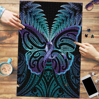 Suicide Prevention New Zealand Puzzle Aotearoa Maori Butterfly Mix Silver Fern LT14 Black - Polynesian Pride