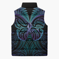 Suicide Prevention New Zealand Sleeveless Puffer Jacket Aotearoa Maori Butterfly Mix Silver Fern LT14 - Polynesian Pride