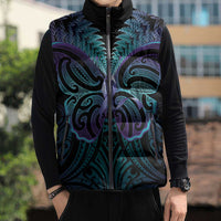Suicide Prevention New Zealand Sleeveless Puffer Jacket Aotearoa Maori Butterfly Mix Silver Fern LT14 - Polynesian Pride