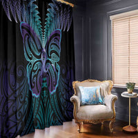 Suicide Prevention New Zealand Window Curtain Aotearoa Maori Butterfly Mix Silver Fern - Polynesian Pride