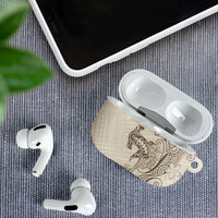 Beige Hawaii AirPods Case Hammerhead Shark Tattoo Curve Polynesian LT14 - Polynesian Pride