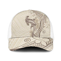 Beige Hawaii Baseball Net Cap Hammerhead Shark Tattoo Curve Polynesian LT14 One Size White Beige - Polynesian Pride