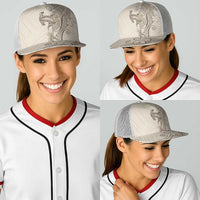 Beige Hawaii Baseball Net Cap Hammerhead Shark Tattoo Curve Polynesian LT14 - Polynesian Pride