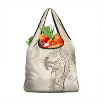 Beige Hawaii Grocery Bag Hammerhead Shark Tattoo Curve Polynesian LT14 1-pack One Size Beige - Polynesian Pride