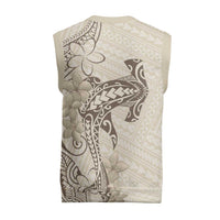 Beige Hawaii Christmas Knitted V-Neck Vest Hammerhead Shark Tattoo Curve Polynesian LT14 - Polynesian Pride