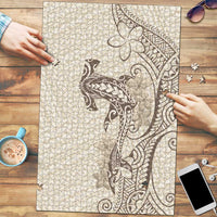 Beige Hawaii Puzzle Hammerhead Shark Tattoo Curve Polynesian LT14 Beige - Polynesian Pride