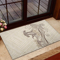 Beige Hawaii Rubber Doormat Hammerhead Shark Tattoo Curve Polynesian LT14 - Polynesian Pride