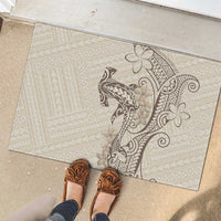Beige Hawaii Rubber Doormat Hammerhead Shark Tattoo Curve Polynesian LT14 - Polynesian Pride