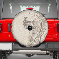 Beige Hawaii Spare Tire Cover Hammerhead Shark Tattoo Curve Polynesian - Polynesian Pride
