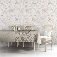 Beige Hawaii Tablecloth Hammerhead Shark Tattoo Curve Polynesian LT14 - Polynesian Pride