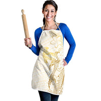 Gold and White Hawaii Apron Hammerhead Shark Tattoo Curve Polynesian LT14 - Polynesian Pride