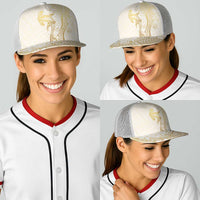 Gold and White Hawaii Baseball Net Cap Hammerhead Shark Tattoo Curve Polynesian LT14 - Polynesian Pride
