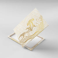 Gold and White Hawaii Canvas Wall Art Hammerhead Shark Tattoo Curve Polynesian LT14 With Frame White - Polynesian Pride