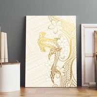 Gold and White Hawaii Canvas Wall Art Hammerhead Shark Tattoo Curve Polynesian LT14 - Polynesian Pride