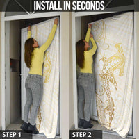 Gold and White Hawaii Door Cover Hammerhead Shark Tattoo Curve Polynesian LT14 - Polynesian Pride