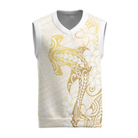 Gold and White Hawaii Christmas Knitted V-Neck Vest Hammerhead Shark Tattoo Curve Polynesian LT14 White - Polynesian Pride