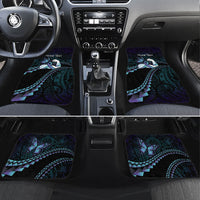Personalised Polynesia Suicide Prevention Month Car Mats Brave Strong Butterfly Teal Purple Ribbon LT14 Set 4pcs Purple - Polynesian Pride