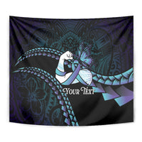 Personalised Polynesia Suicide Prevention Month Tapestry Brave Strong Butterfly Teal Purple Ribbon LT14 - Polynesian Pride