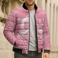 Personalised Polynesia Breast Cancer Awareness Bomber Puffer Jacket Brave Strong Butterfly Pink Ribbon LT14 - Polynesian Pride