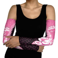 Personalised Polynesia Breast Cancer Awareness Arm Sleeves Fight With Hope Pink Ribbon Boxing Gloves LT14 - Polynesian Pride