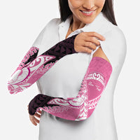 Personalised Polynesia Breast Cancer Awareness Arm Sleeves Fight With Hope Pink Ribbon Boxing Gloves LT14 - Polynesian Pride