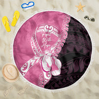 Polynesia Breast Cancer Awareness Beach Blanket Fight With Hope Pink Ribbon Boxing Gloves LT14 One Size 150cm Pink - Polynesian Pride