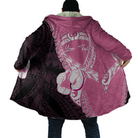 Personalised Polynesia Breast Cancer Awareness Cloak Fight With Hope Pink Ribbon Boxing Gloves LT14 - Polynesian Pride