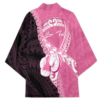 Personalised Polynesia Breast Cancer Awareness Kimono Fight With Hope Pink Ribbon Boxing Gloves LT14 - Polynesian Pride