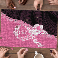 Polynesia Breast Cancer Awareness Puzzle Fight With Hope Pink Ribbon Boxing Gloves LT14 - Polynesian Pride