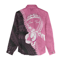 Personalised Polynesia Breast Cancer Awareness Women Casual Shirt Fight With Hope Pink Ribbon Boxing Gloves LT14 - Polynesian Pride