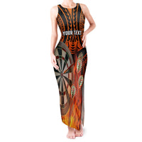 Personalised Polynesian Darts Tank Maxi Dress Fire Burning With Tribal Tattoo LT14 Women Orange - Polynesian Pride