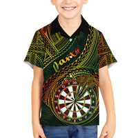 Personalised Polynesian Darts Family Matching Short Sleeve Bodycon Dress and Hawaiian Shirt Dart Lovers Tribal Pattern Mix Tropical Leaves LT14 Son's Shirt Reggae - Polynesian Pride
