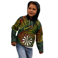 Personalised Polynesian Darts Kid Hoodie Dart Lovers Tribal Pattern Mix Tropical Leaves LT14 - Polynesian Pride