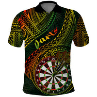 Personalised Polynesian Darts Polo Shirt Dart Lovers Tribal Pattern Mix Tropical Leaves LT14 Reggae - Polynesian Pride