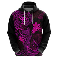 Hawaii Hoodie Fish Hook Tattoo Mix Polynesian Plumeria Pink Version LT14 - Polynesian Pride