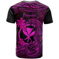 Hawaii T Shirt Fish Hook Tattoo Mix Polynesian Plumeria Pink Version LT14 - Polynesian Pride