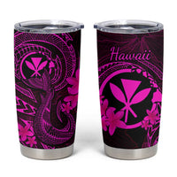 Hawaii Tumbler Cup Fish Hook Tattoo Mix Polynesian Plumeria Pink Version LT14 Pink - Polynesian Pride